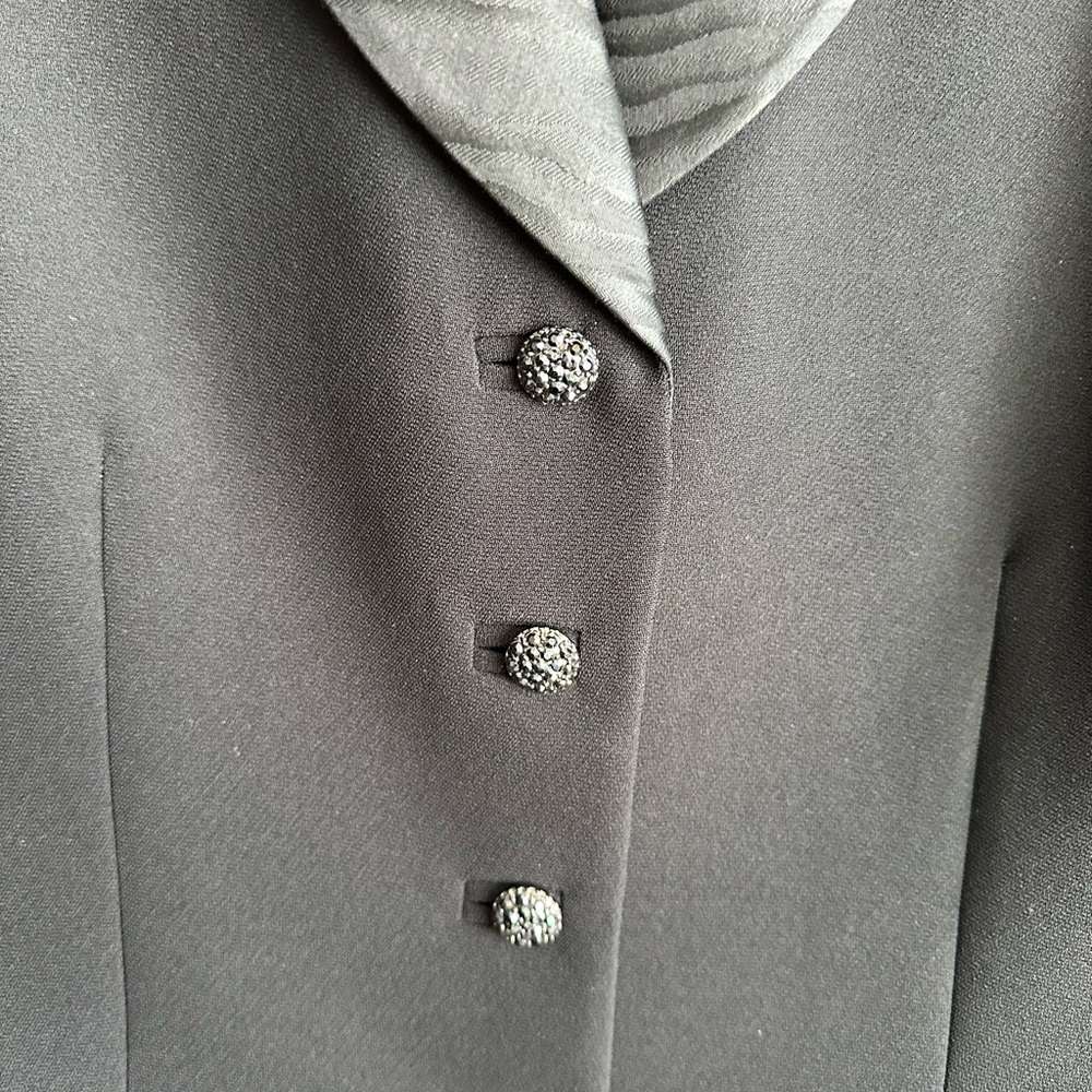 Albert Nipon Black Blazer with Textured Buttons